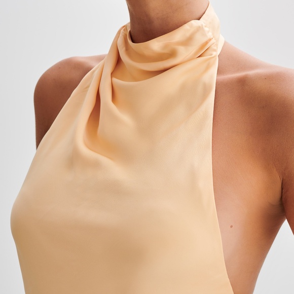 NWT Meshki Satin Halter Blouse - Picture 2 of 6